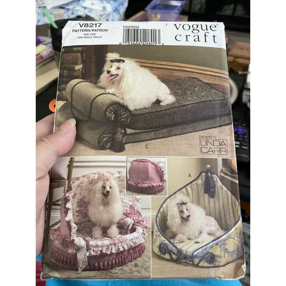 Poodle Dog Bed Patterns NIP Uncut Patterns With instructions Vogue V8217